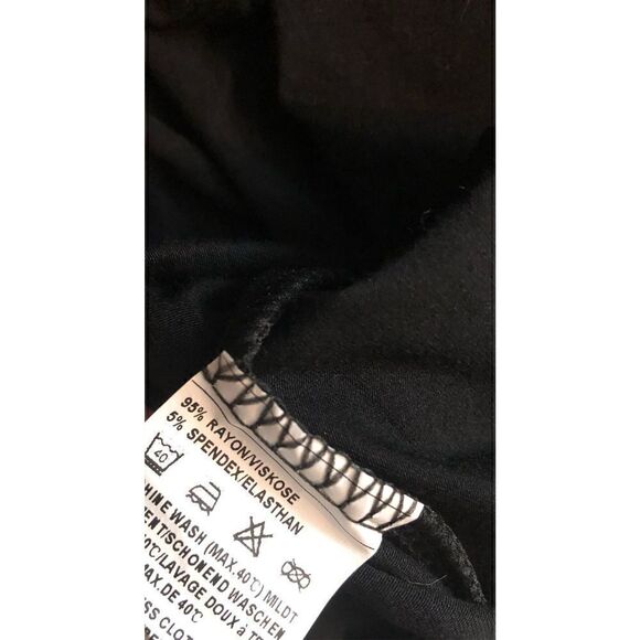 Meaneor black shark bite hem cap sleeve scoop neck soft tunic Size M - Picture 9 of 10
